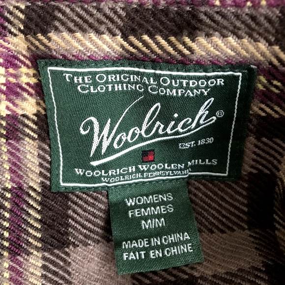 Woolrich Sawyer Coco Bean Plaid Flannel Shirt M - Picture 5 of 6